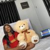 Cute colorful ribbon plush bear (65cm) - Image 3