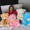 Cute colorful ribbon plush bear (65cm)