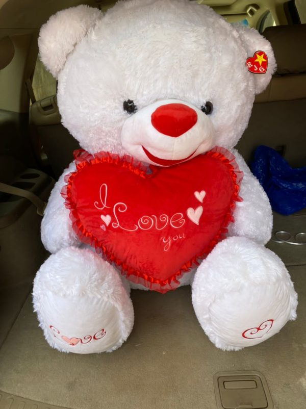 Red and White Love Bear(100cm) - Image 4