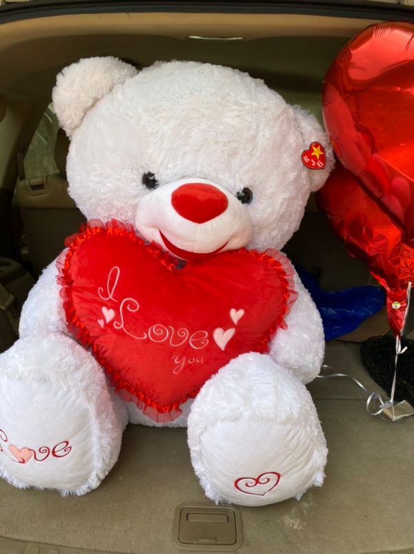 Red and White Love Bear(100cm)