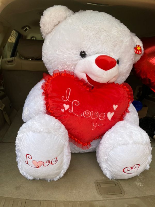 Red and White Love Bear(100cm) - Image 5