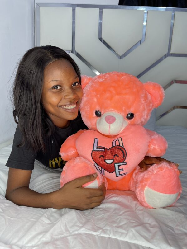 Pink Love Pillow Teddy - Image 3