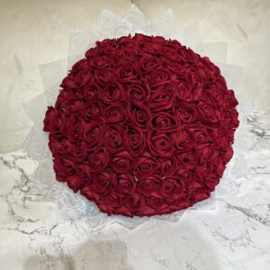 100 Red Faux Roses Bouquet