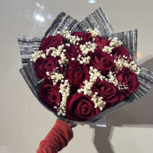 12 FAUX ROSES WITH FILLERS